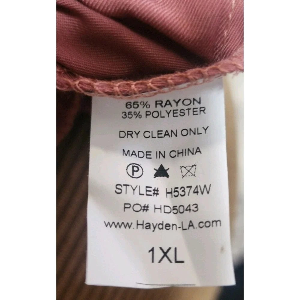 Hayden Los Angeles Mauve Drawstring‎ Women's Solid Pants Regular 1xl NWT